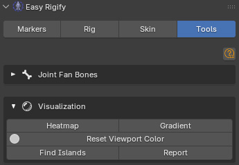 Gradient visualization on a mesh showing sharp weight transitions in red